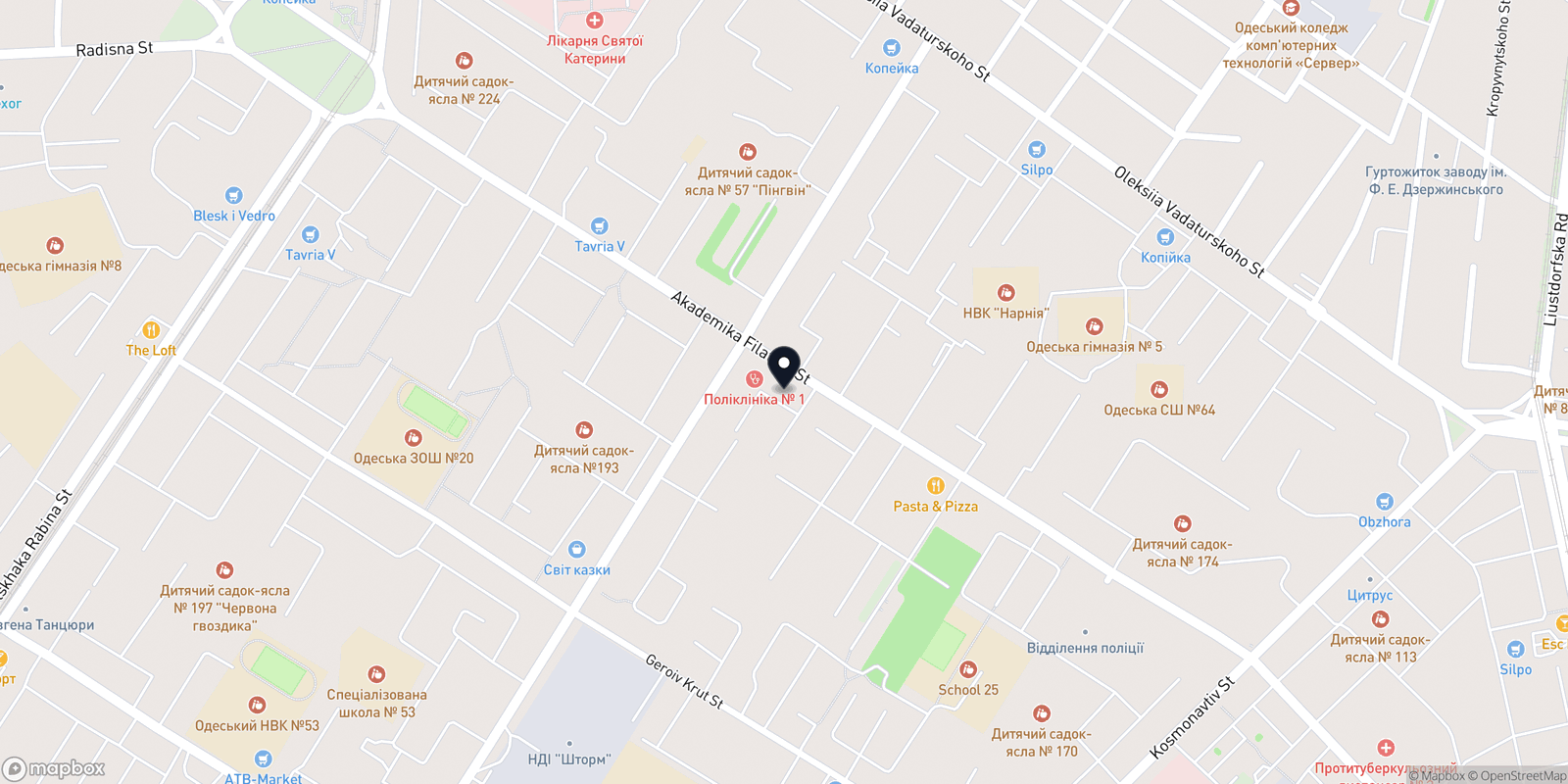 Карта закладу Эстель