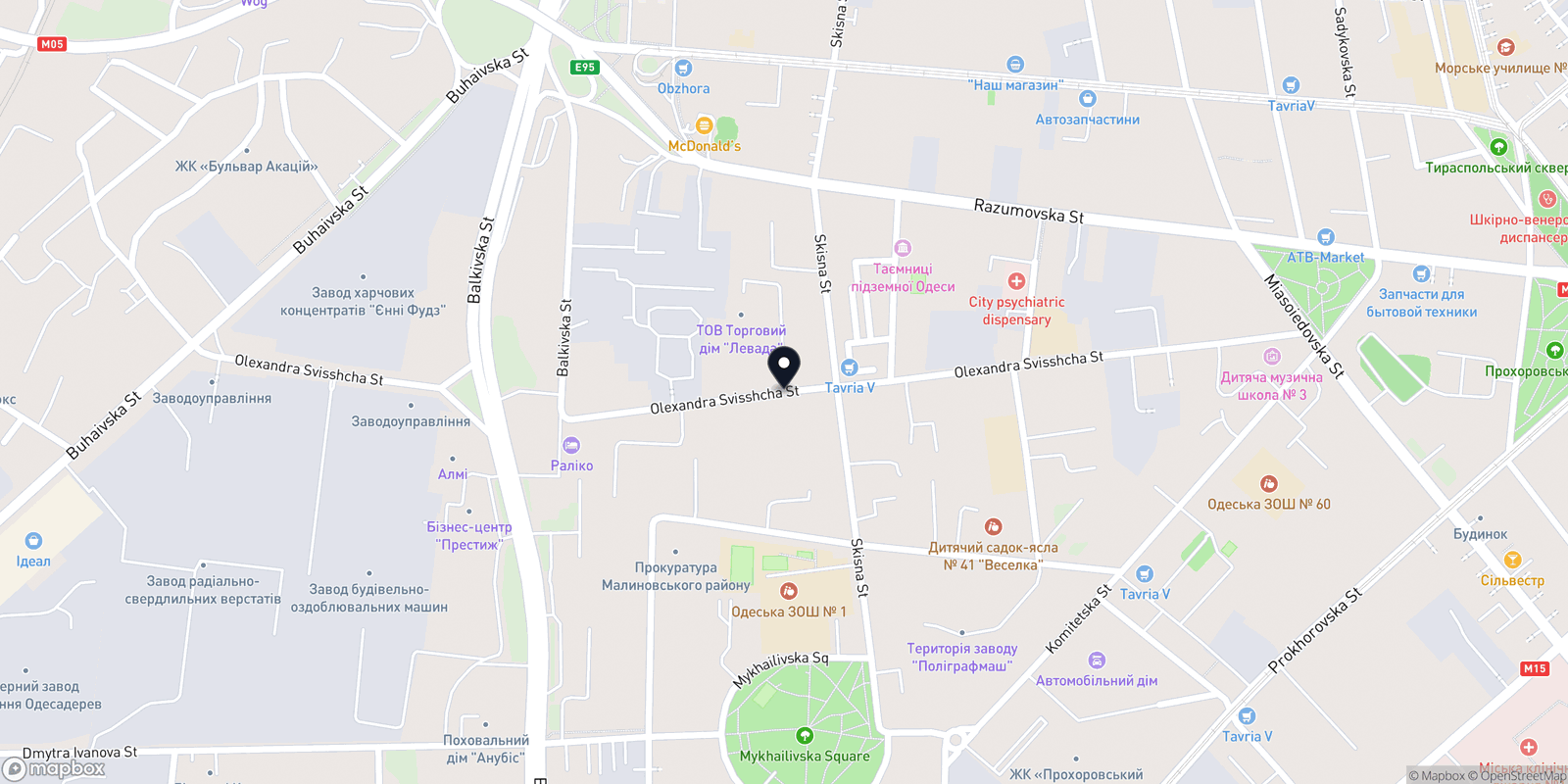 Карта закладу Buzynove