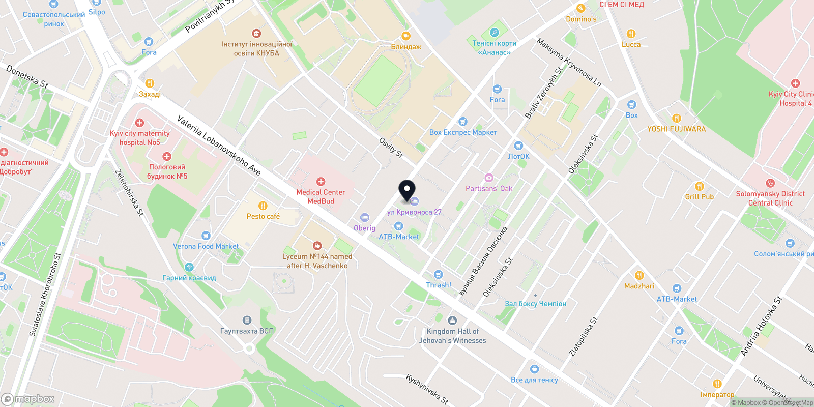 Карта закладу Luxon