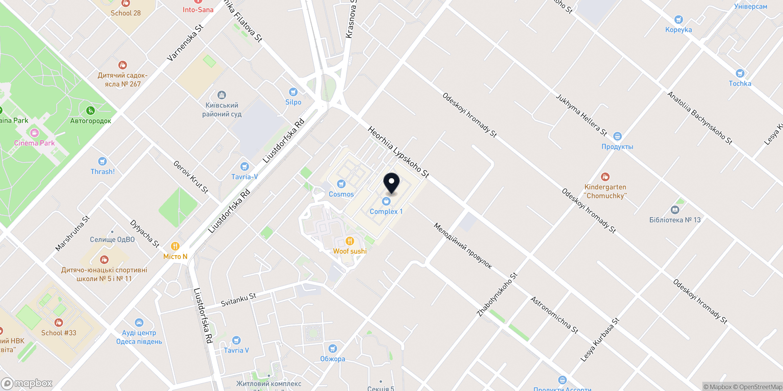 Карта закладу Гримерка