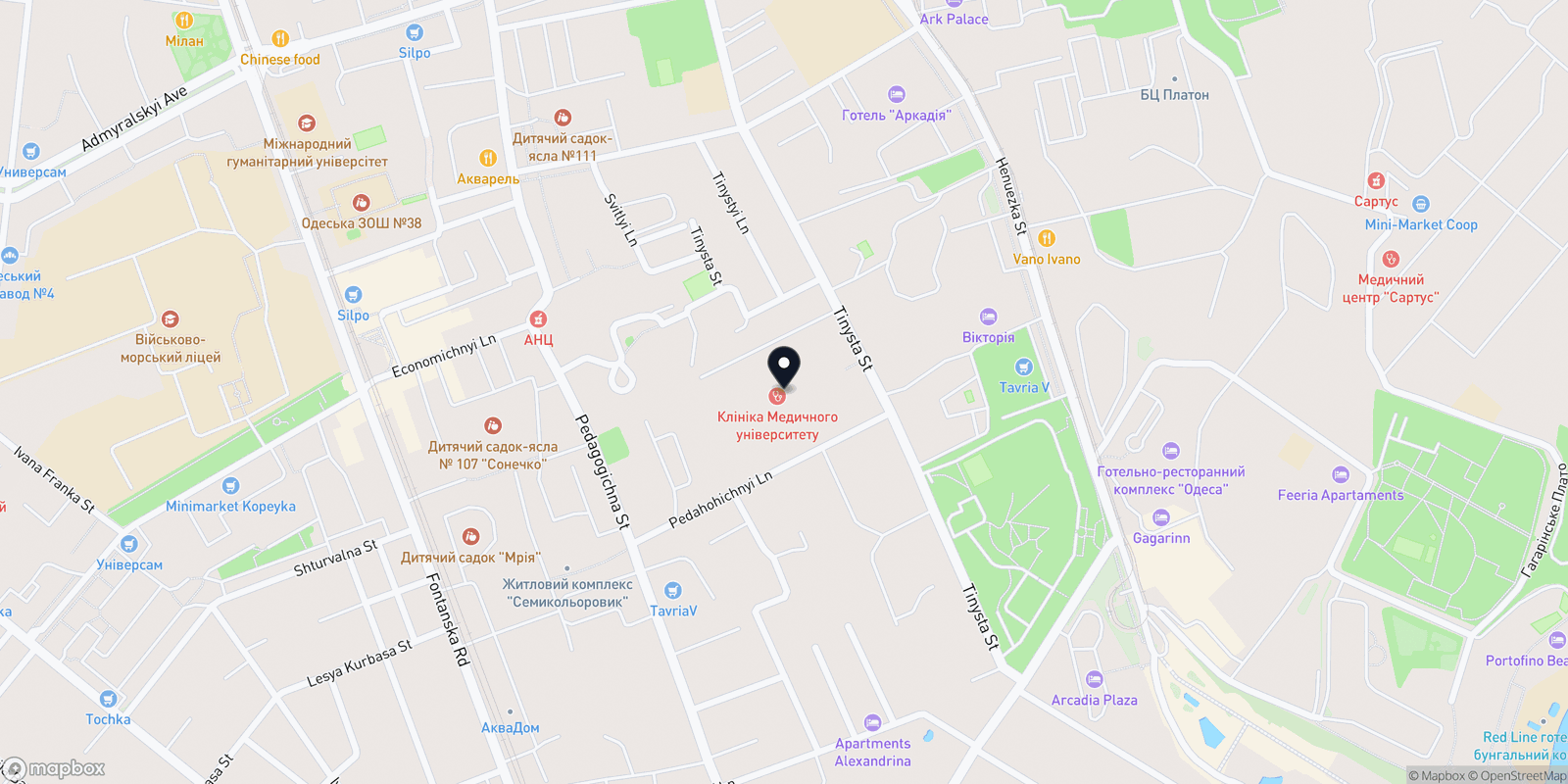 Карта закладу Clinic