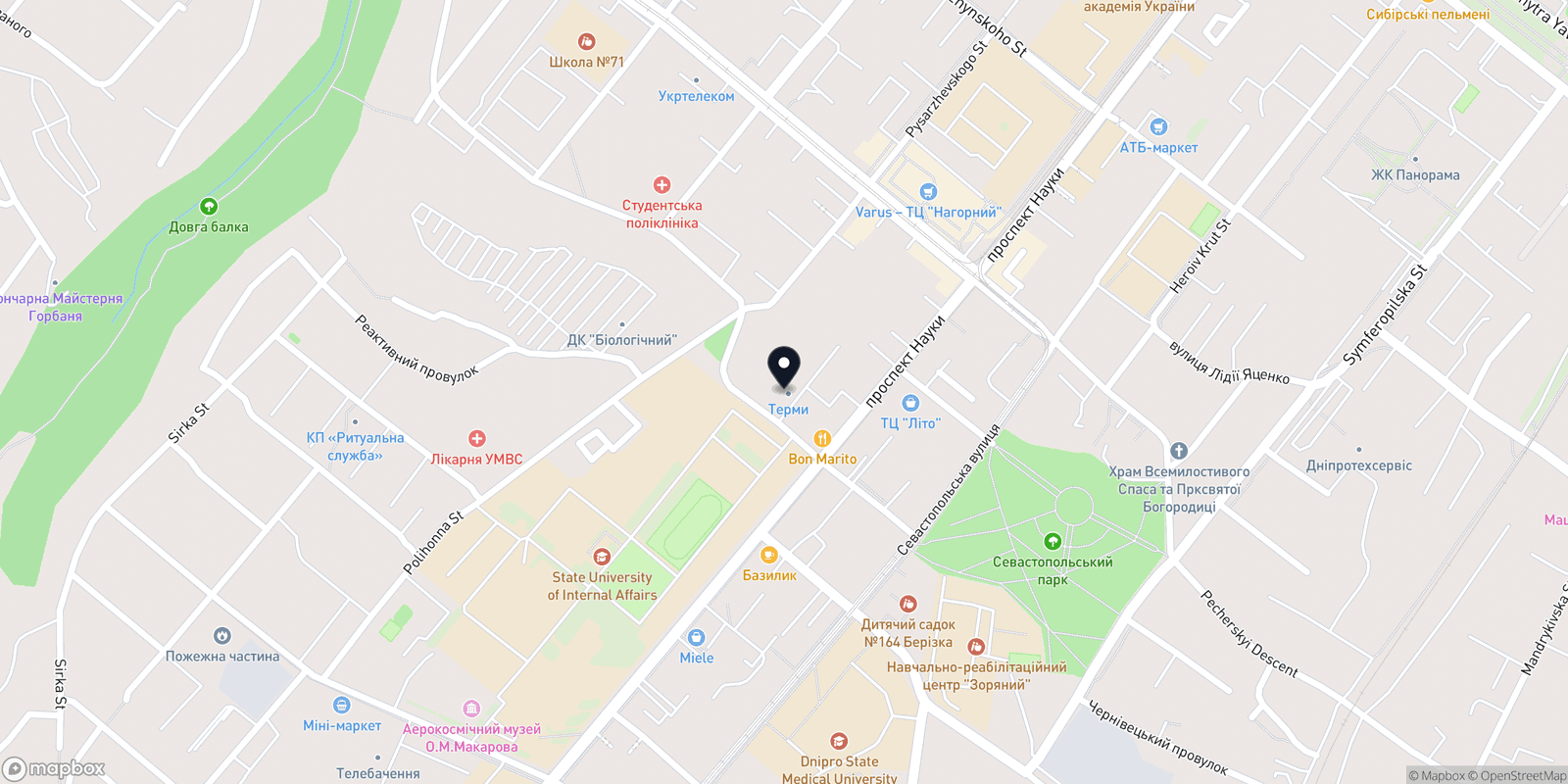 Карта закладу Термы
