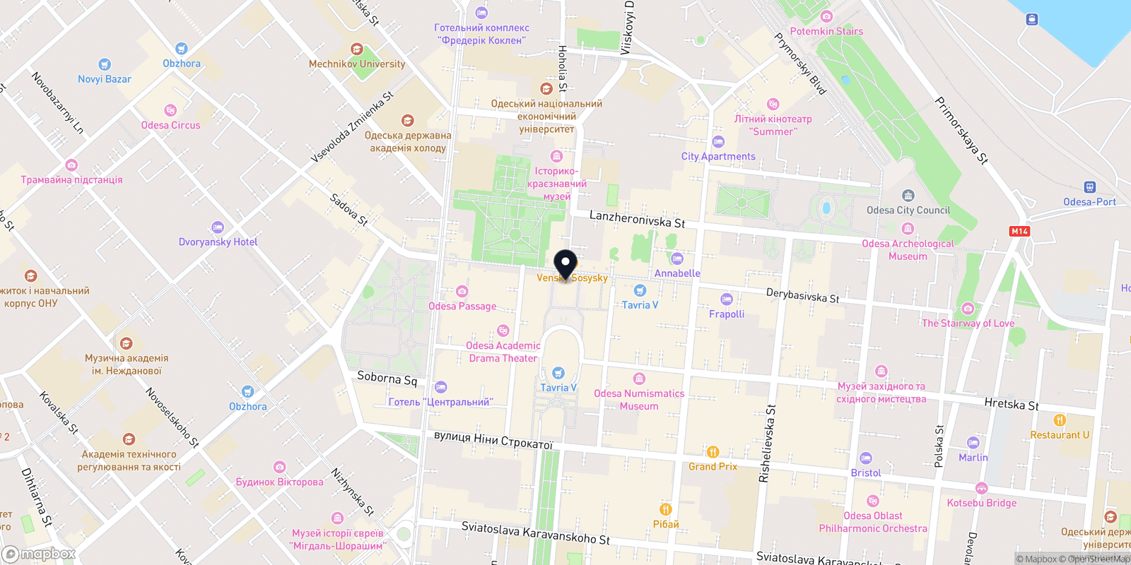 Карта закладу M.Street