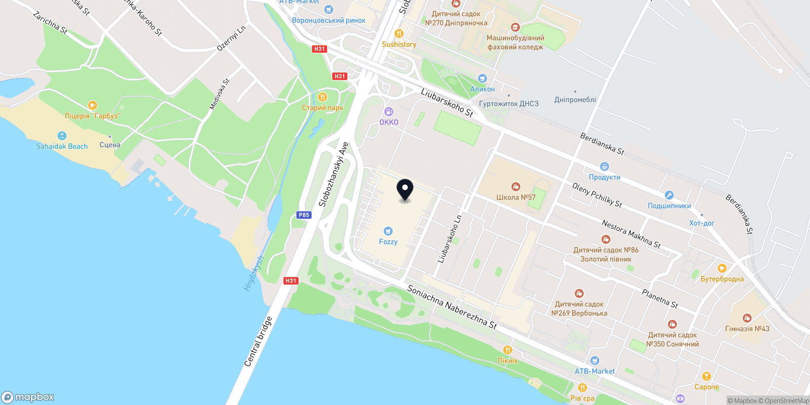 Карта закладу Гипермаркет Волос
