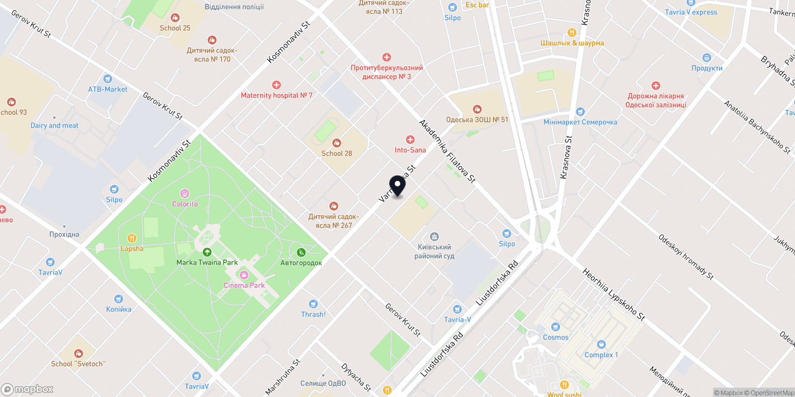 Карта закладу Центр диетологии и омоложения