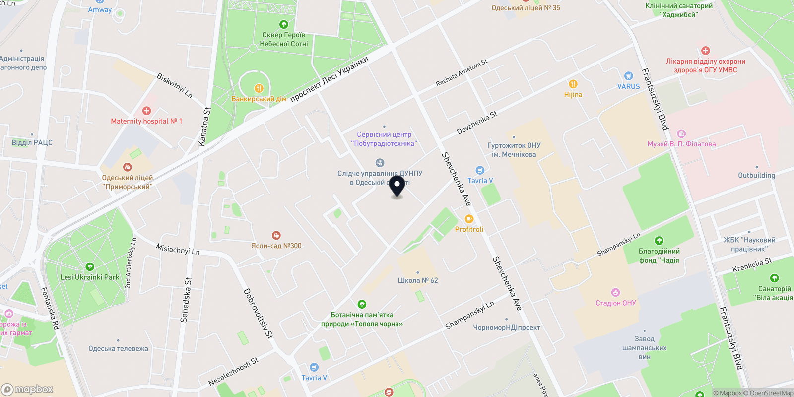 Карта закладу Де Коразон