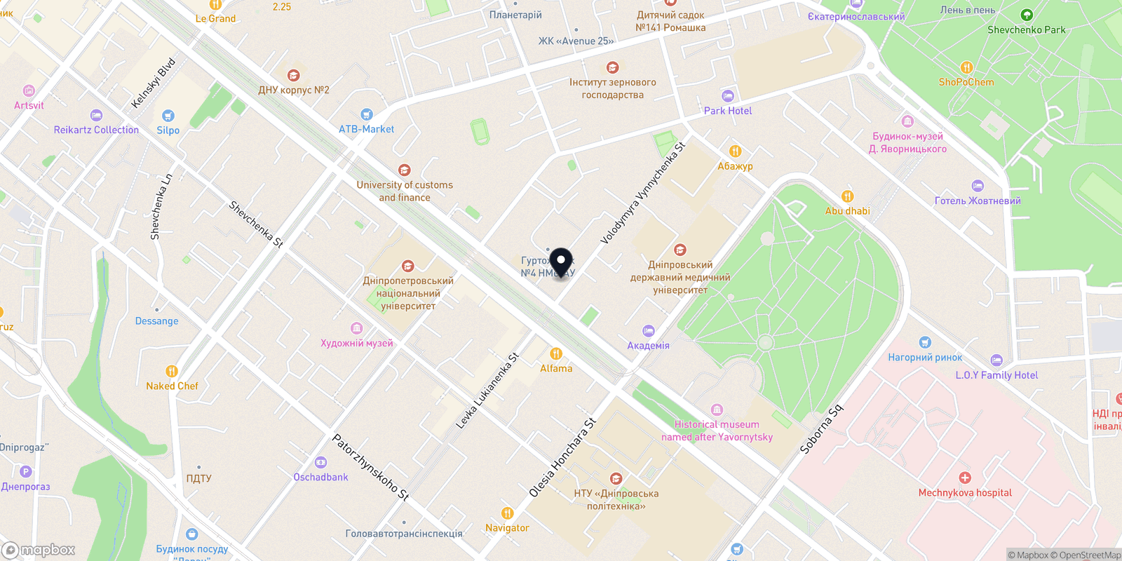 Карта закладу HDRM