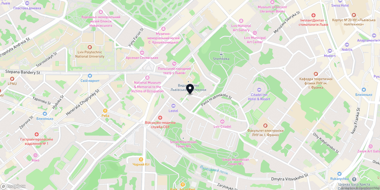 Карта закладу Paradise Beauty Club