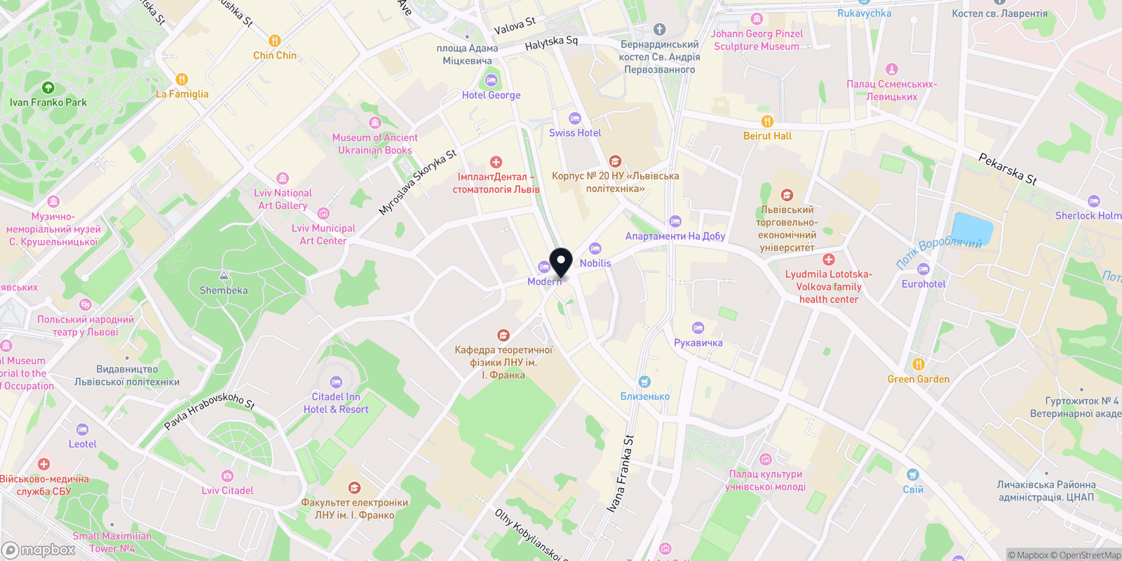 Карта закладу Gomziak