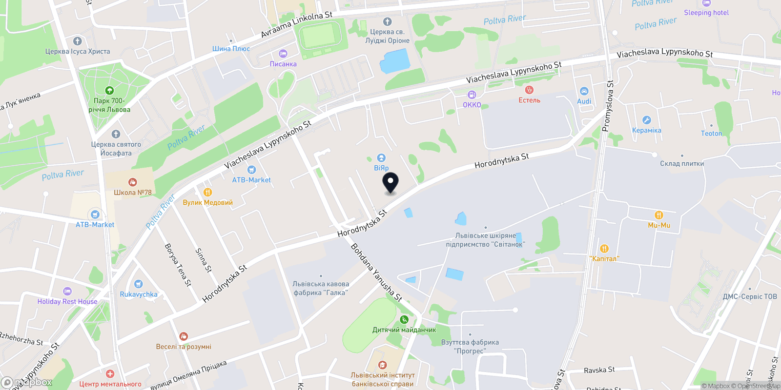 Карта закладу Asthetics Hub