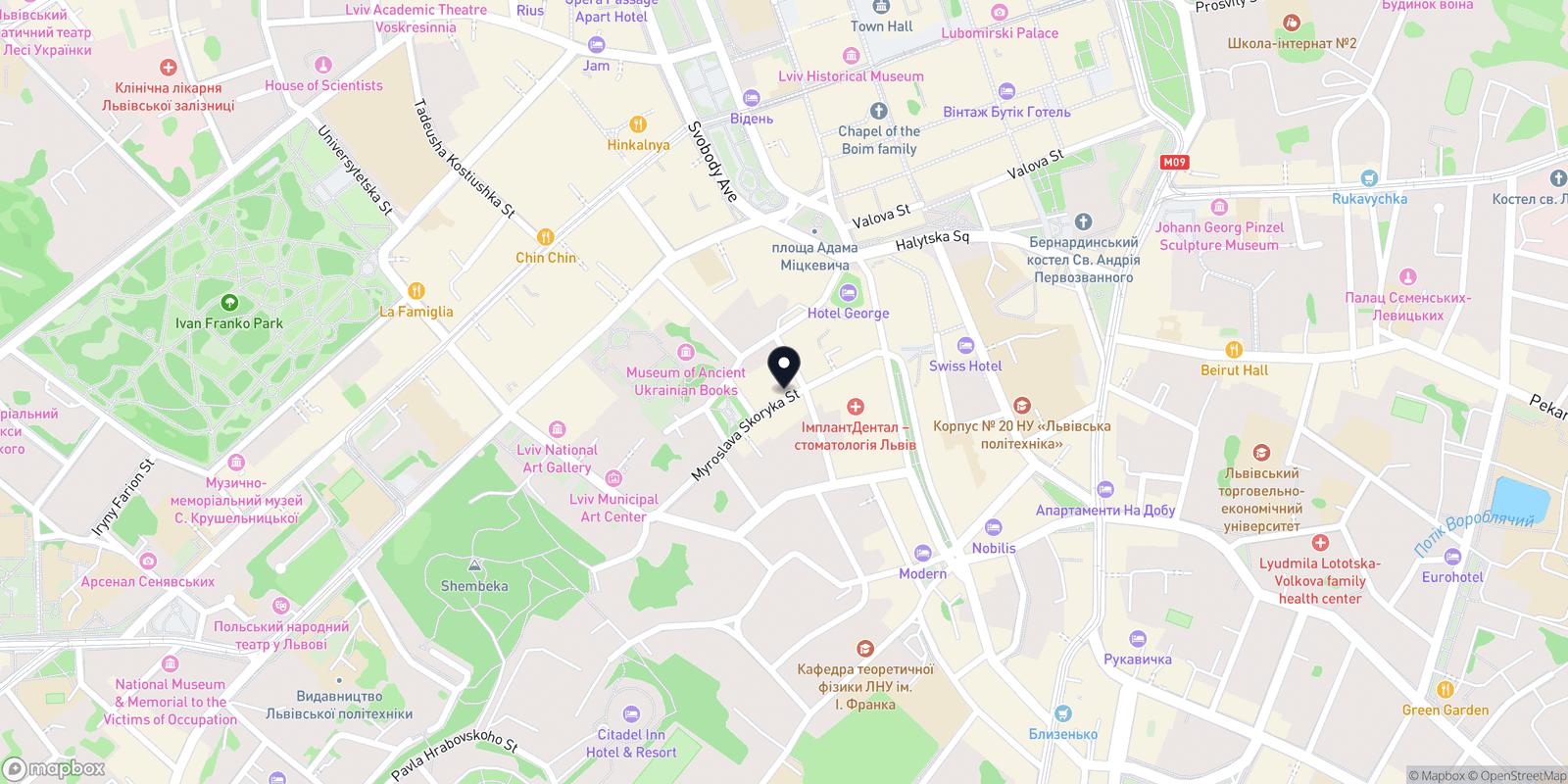 Карта закладу Terriva