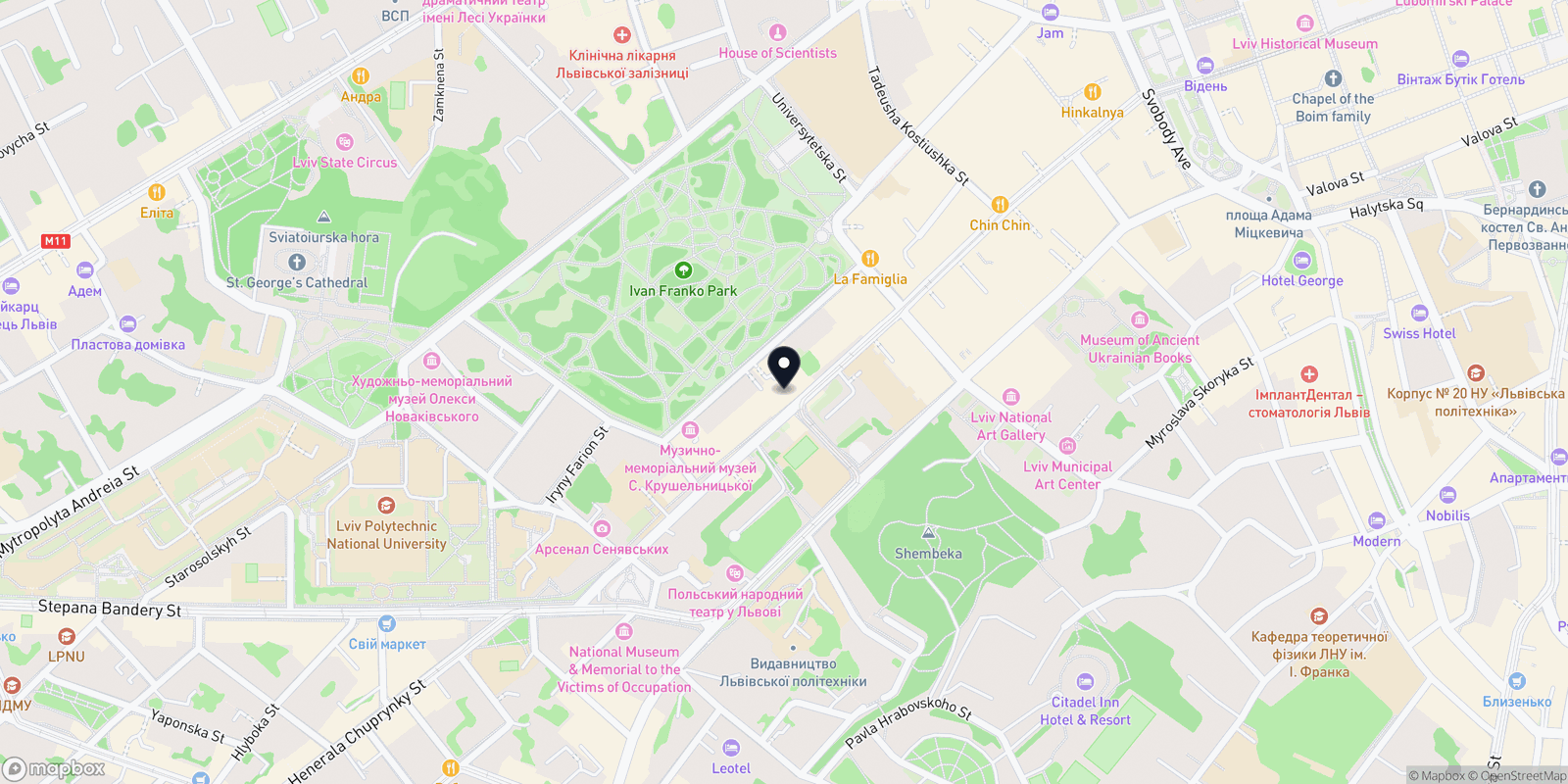 Карта закладу Frisor