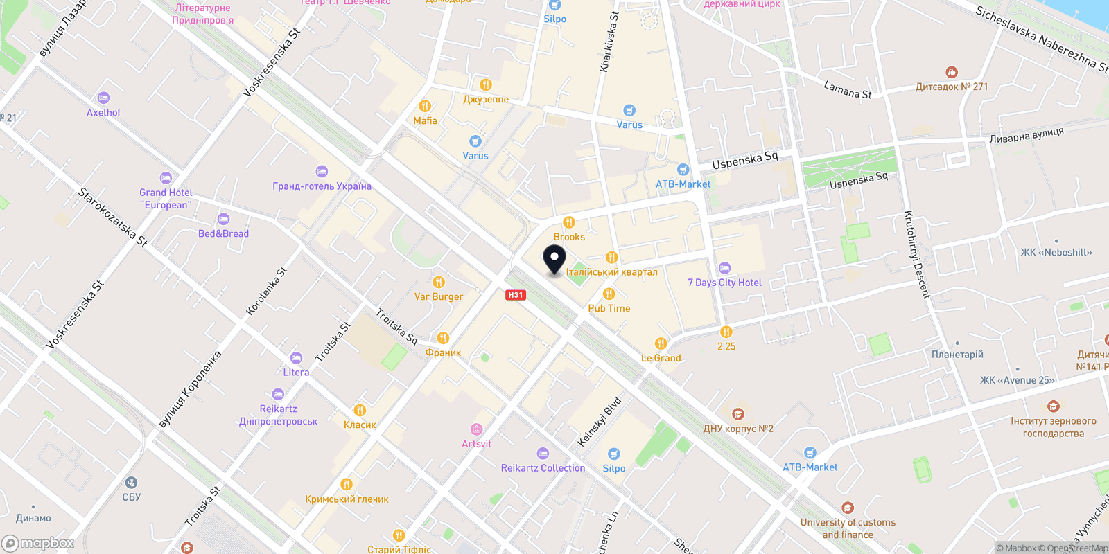 Карта закладу Uppercut Barbershop