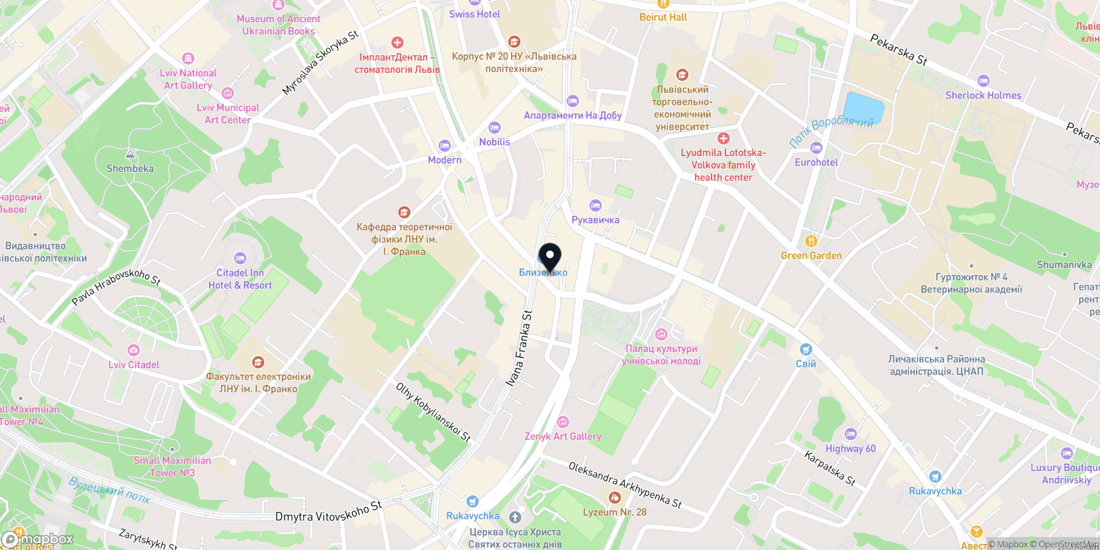 Карта закладу Ode Beauty Space