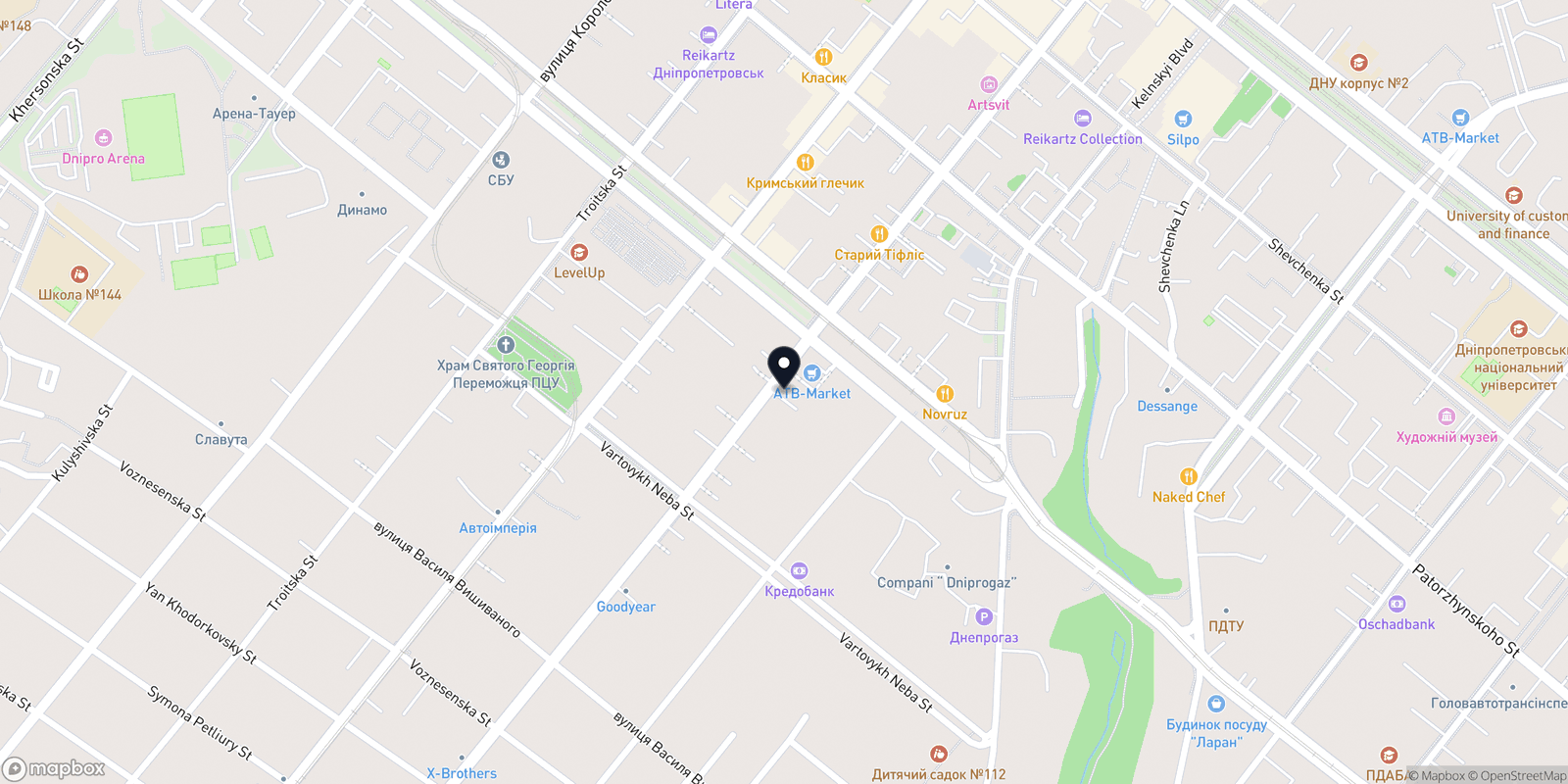 Карта закладу Studio Shishenko