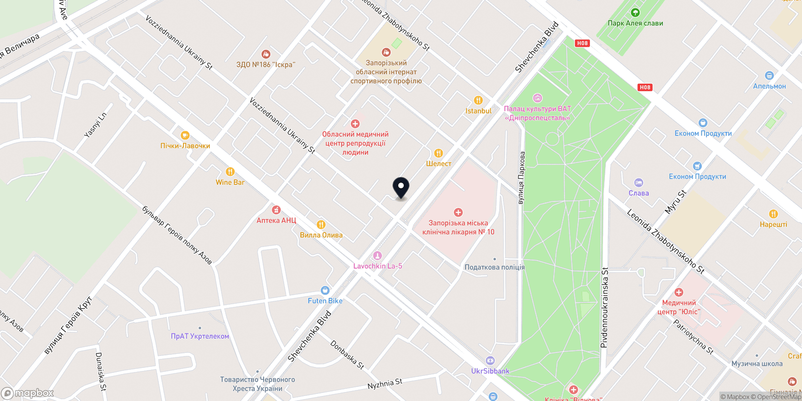 Карта закладу Acebarbers