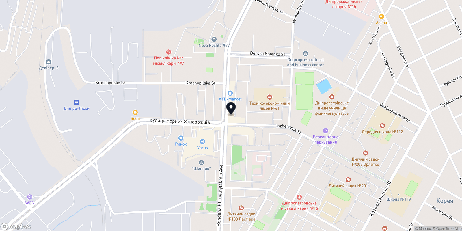 Карта закладу INTA studio