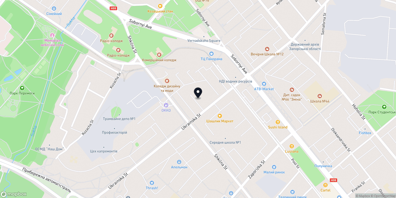 Карта закладу Shine Salon