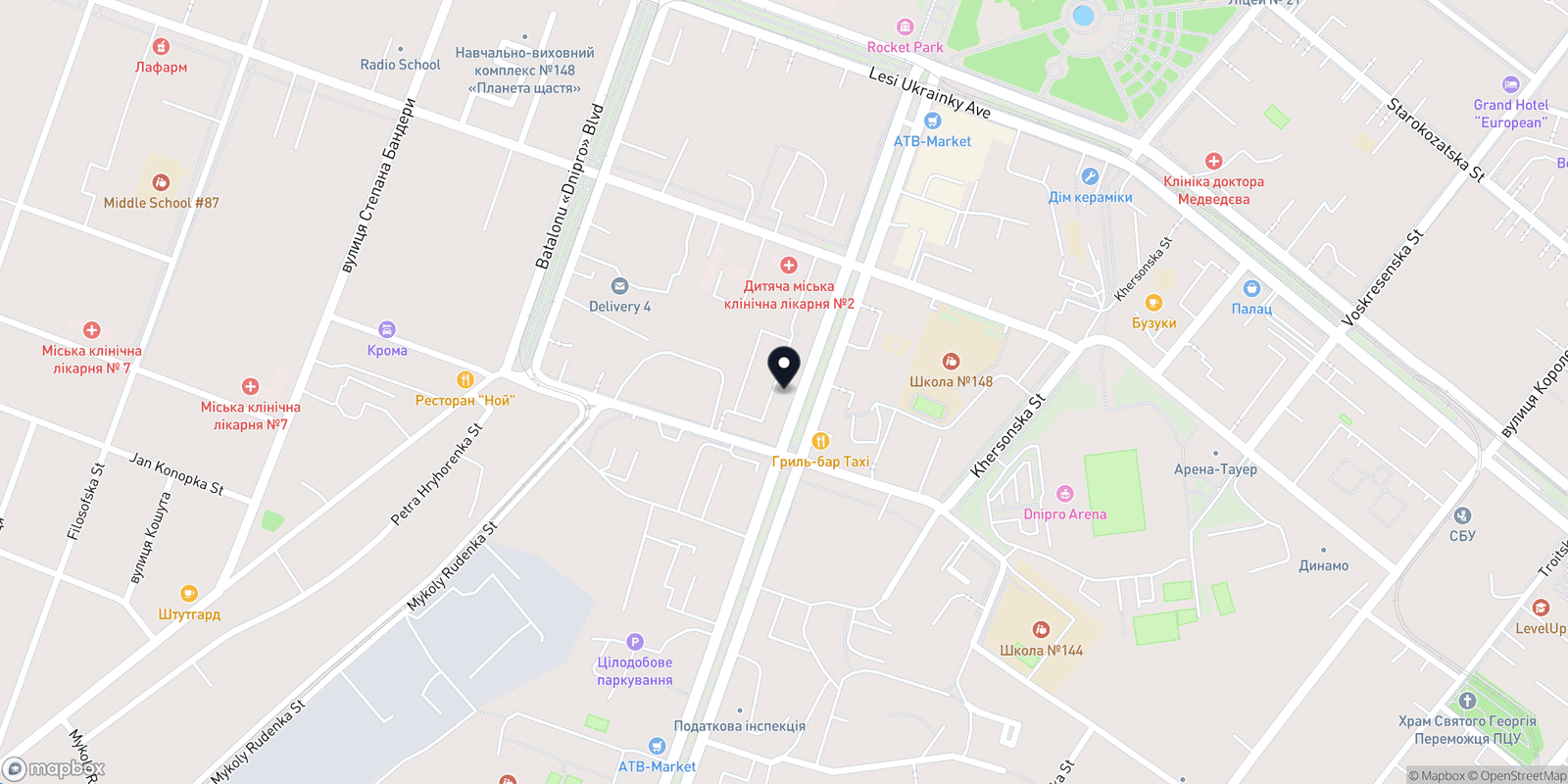 Карта закладу Витязь