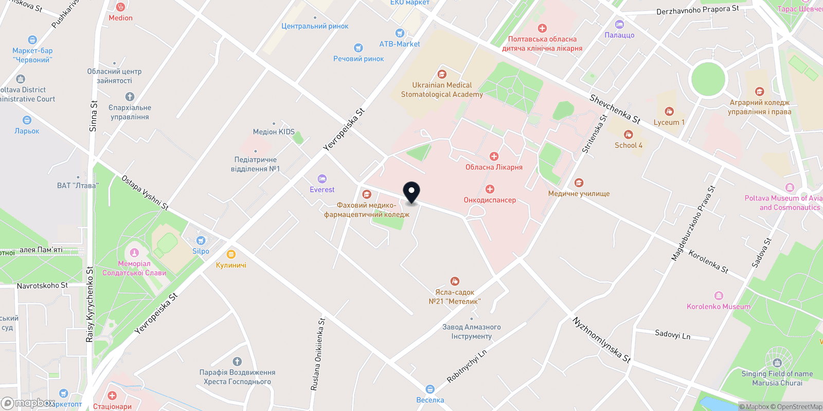 Карта закладу Lytvynenko Clinic
