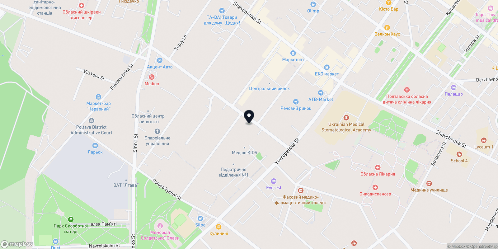 Карта закладу Derm Aestetic