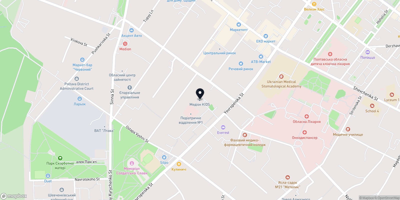 Карта закладу Панна