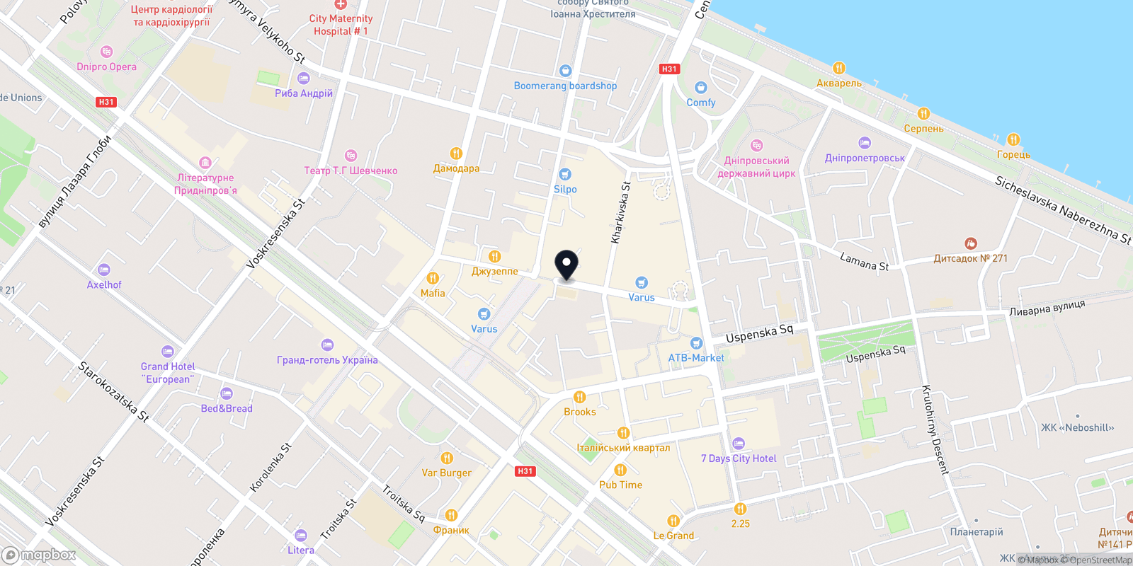 Карта закладу Бородарня