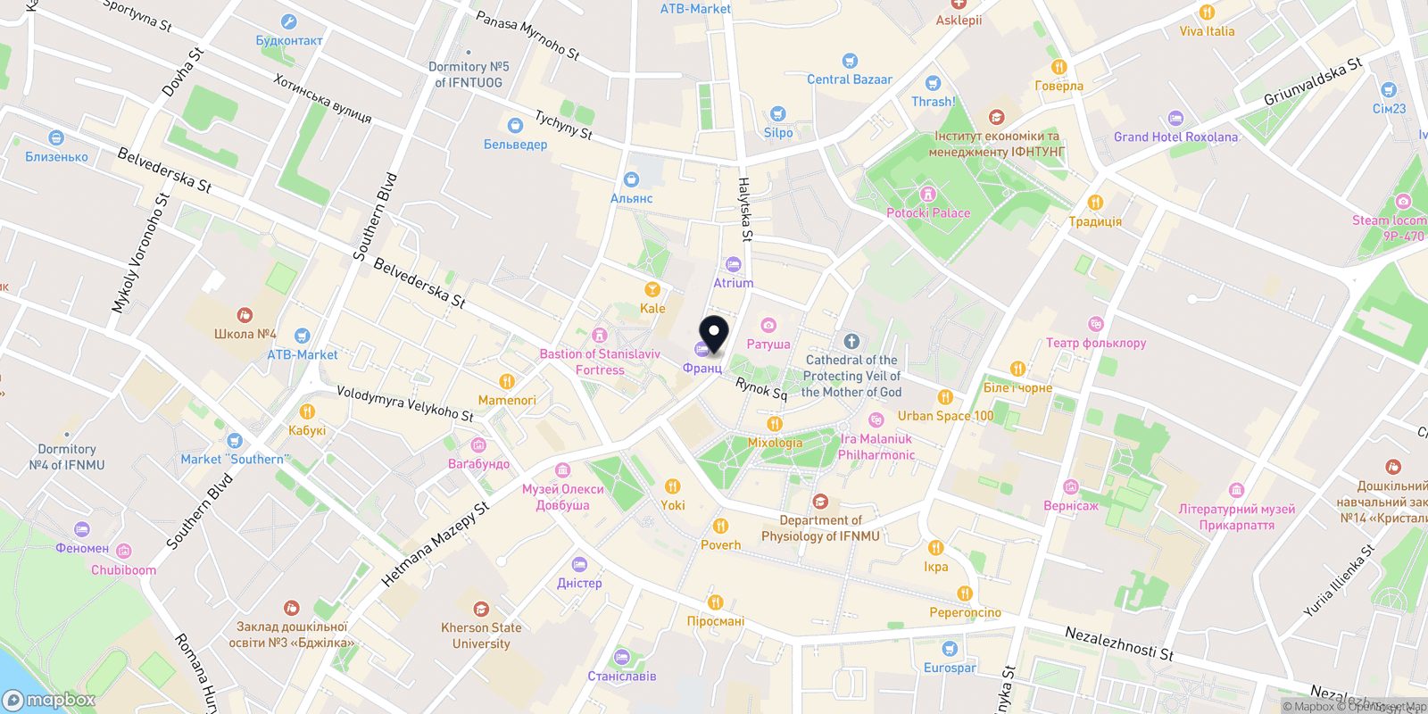 Карта закладу Sofi