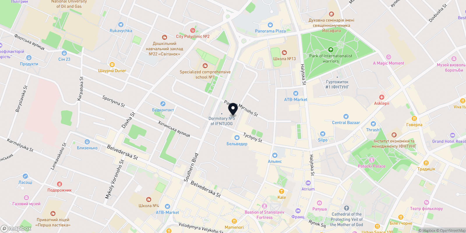 Карта закладу Антик