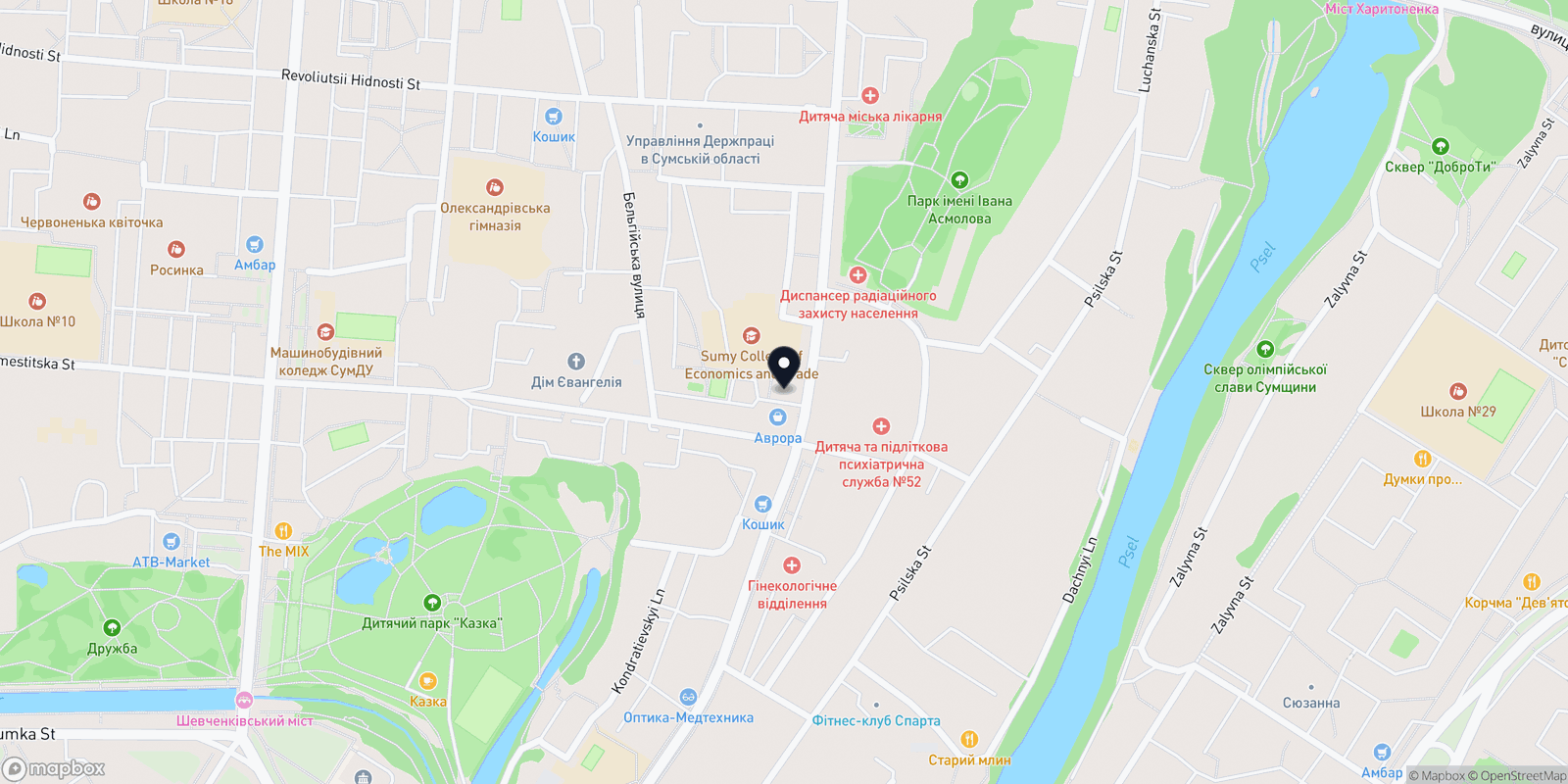 Карта закладу GRAFINYA