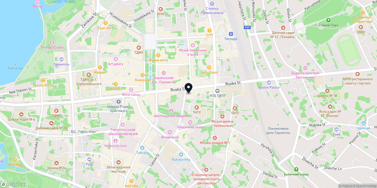 Карта закладу Studio 18