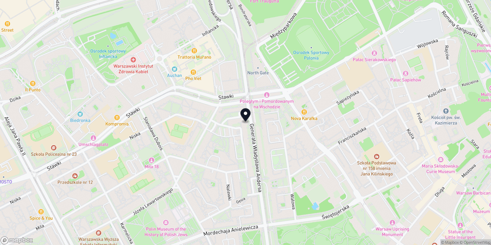 Mapa Warszawska Szkoła Barberingu