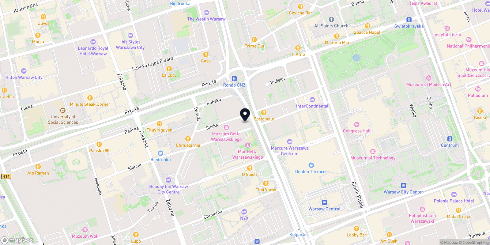 Mapa Warsaw Concept Wellness