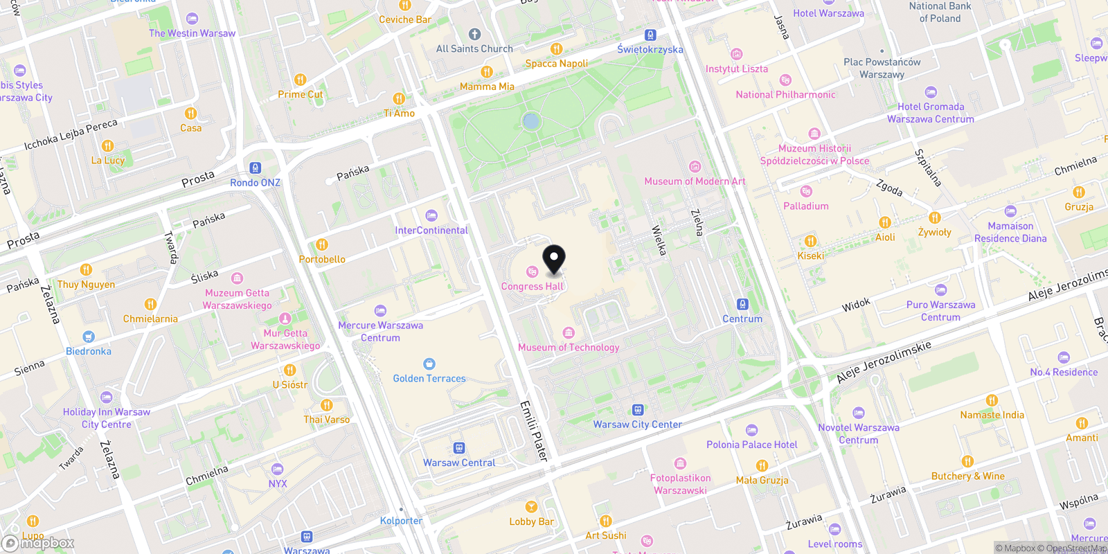 Mapa Gabinet Kosmetologii Bonicos W Pałacu Kultury i Nauki