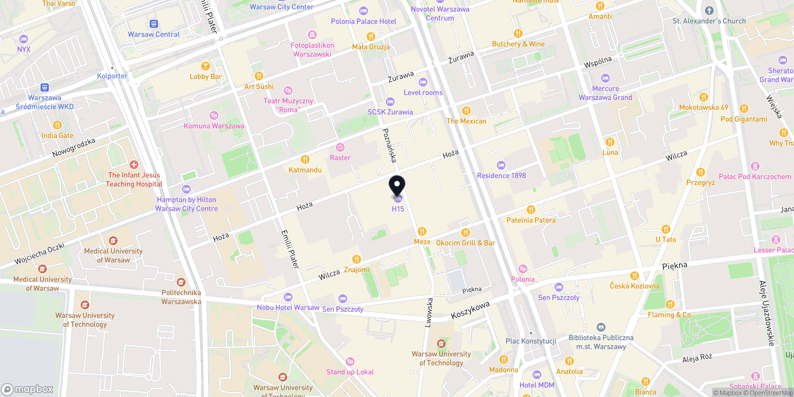 Mapa POWAB Clinic Poznańska