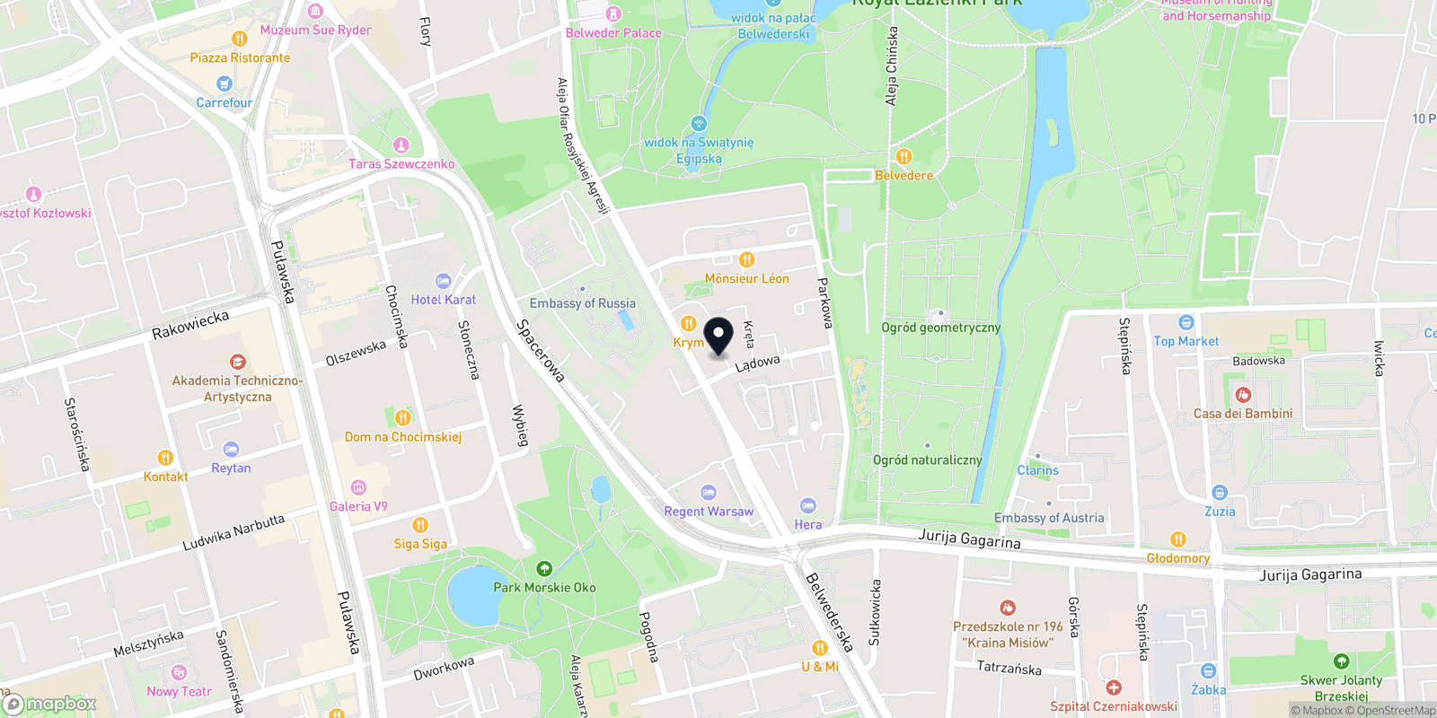 Mapa Inner Embassy przestrzeń spokoju