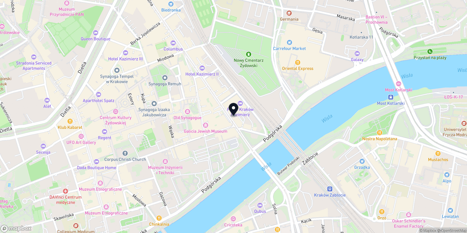 Mapa Fryzjer KN Szafran Starowiślna 86