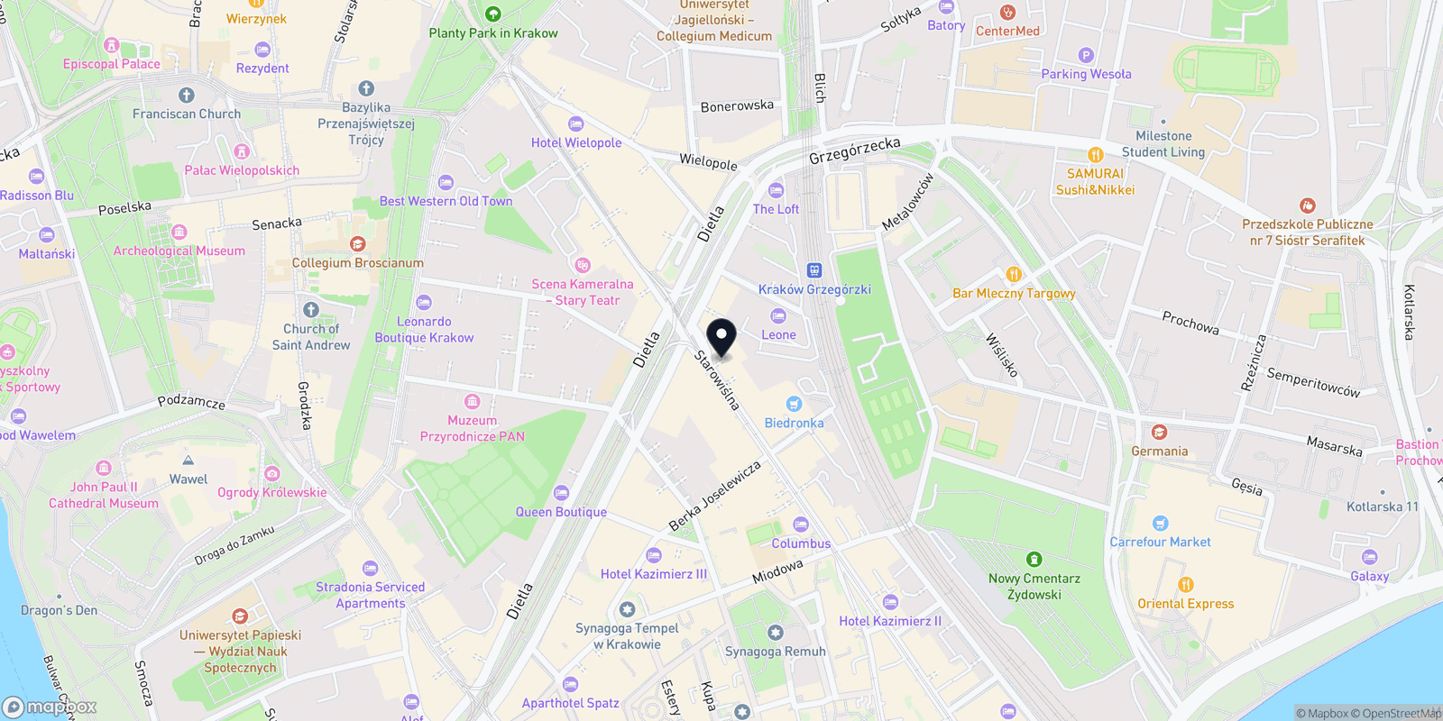 Mapa AN Fryzjerstwo STAROWIŚLNA 28