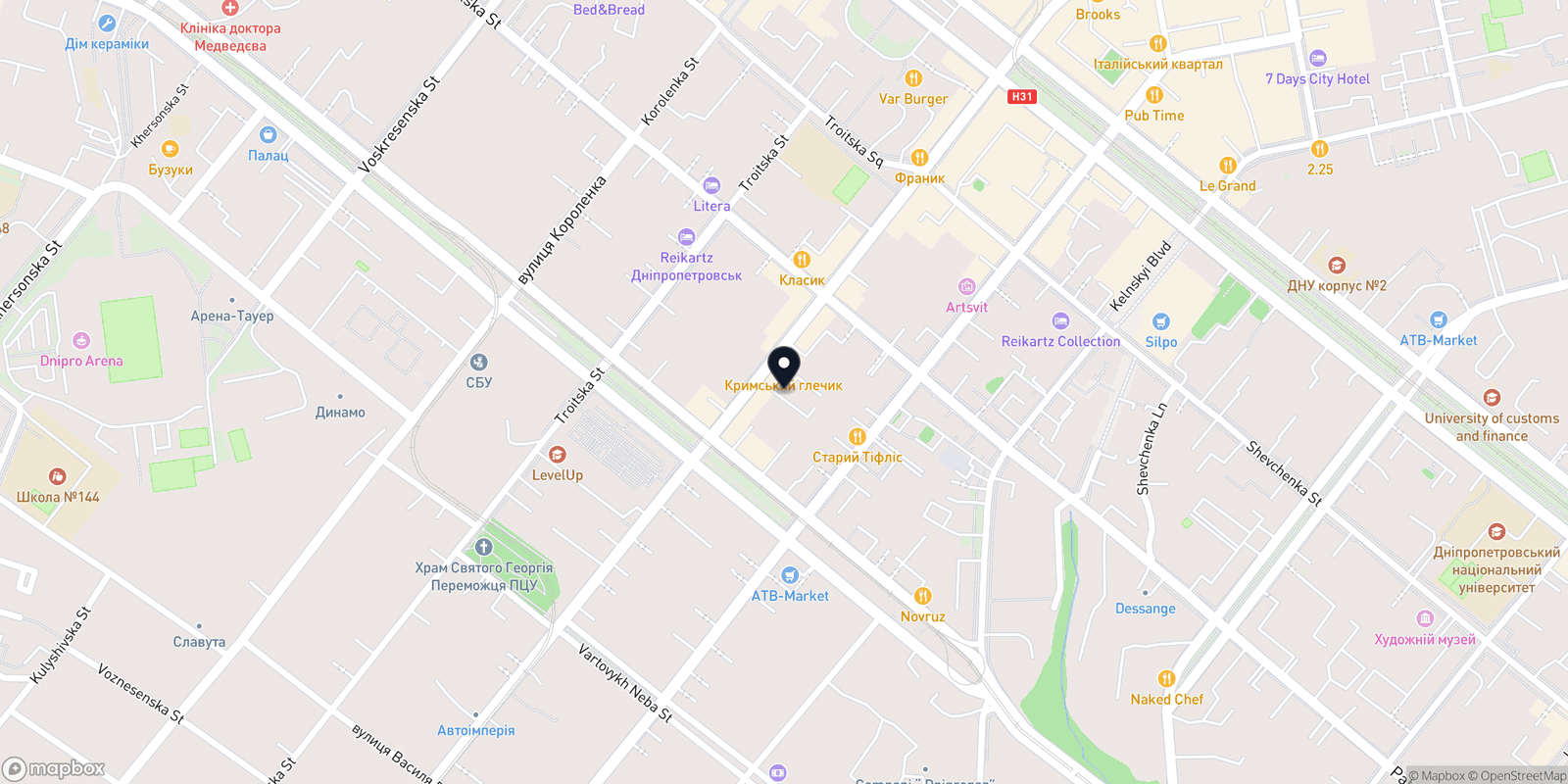 Карта закладу BarbieHUB
