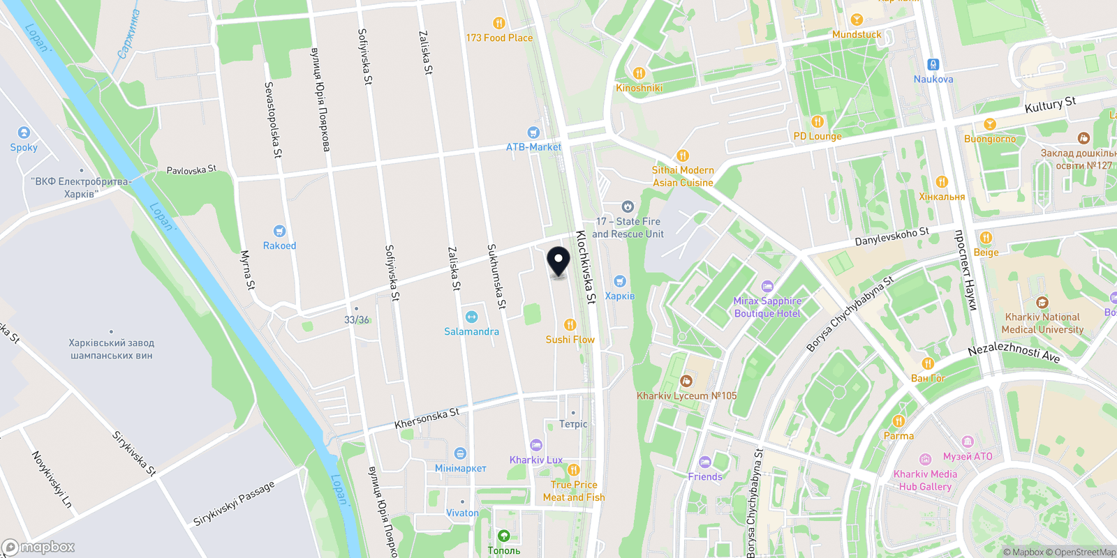 Карта закладу A studio