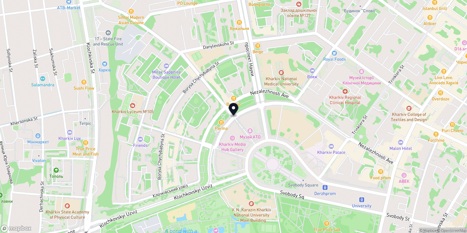 Карта закладу FREYA BEAUTY ROOM