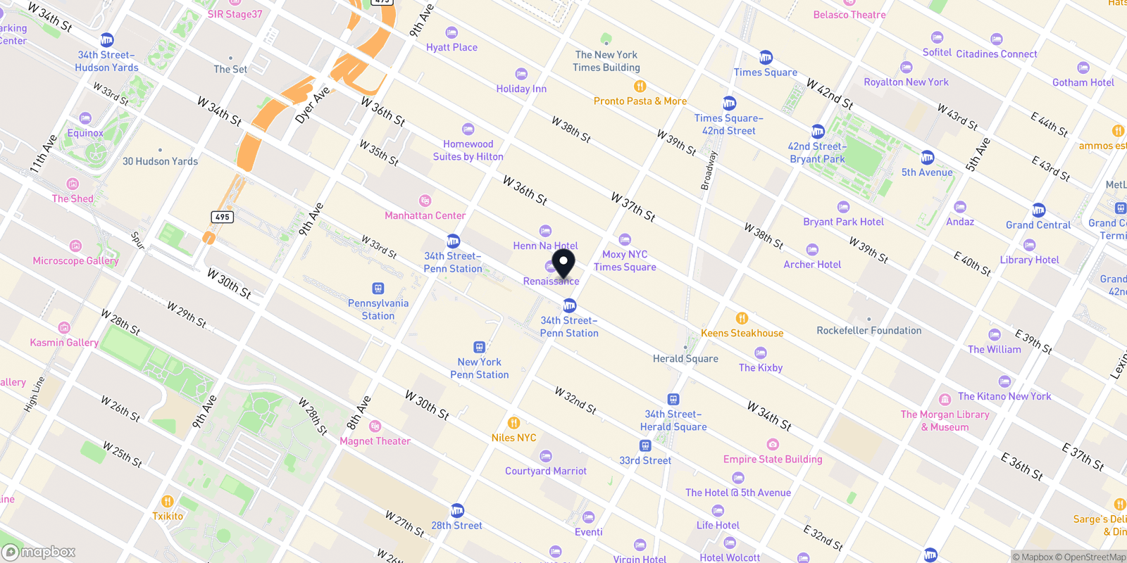 Map of Ellie’s Beauty Salon NYC