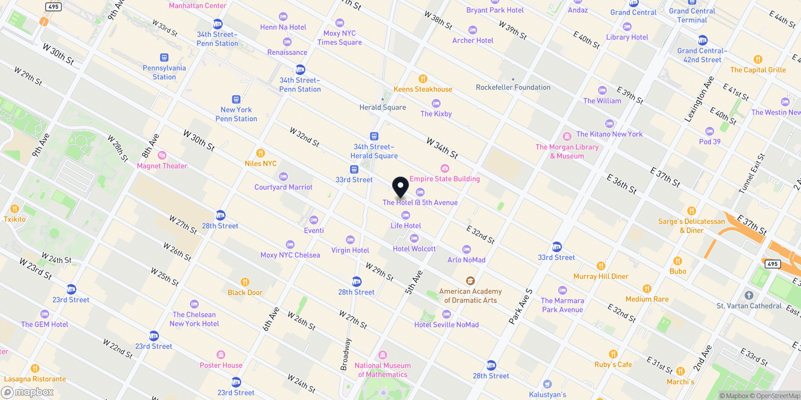 Map of Kim Sun Young NYC