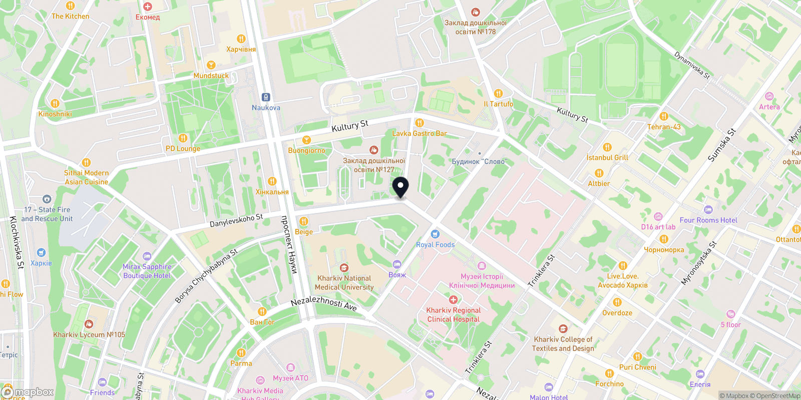 Карта закладу Vogue Beauty House